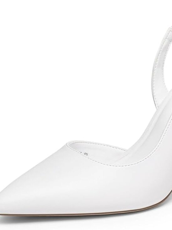 Women\'s Slingback Closed Pointed Toe Kitten Heels High Stiletto Dress Shoes Wedd